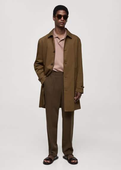 MANGO MAN - Classic water-repellent trench coat tobacco brownMen Product Image