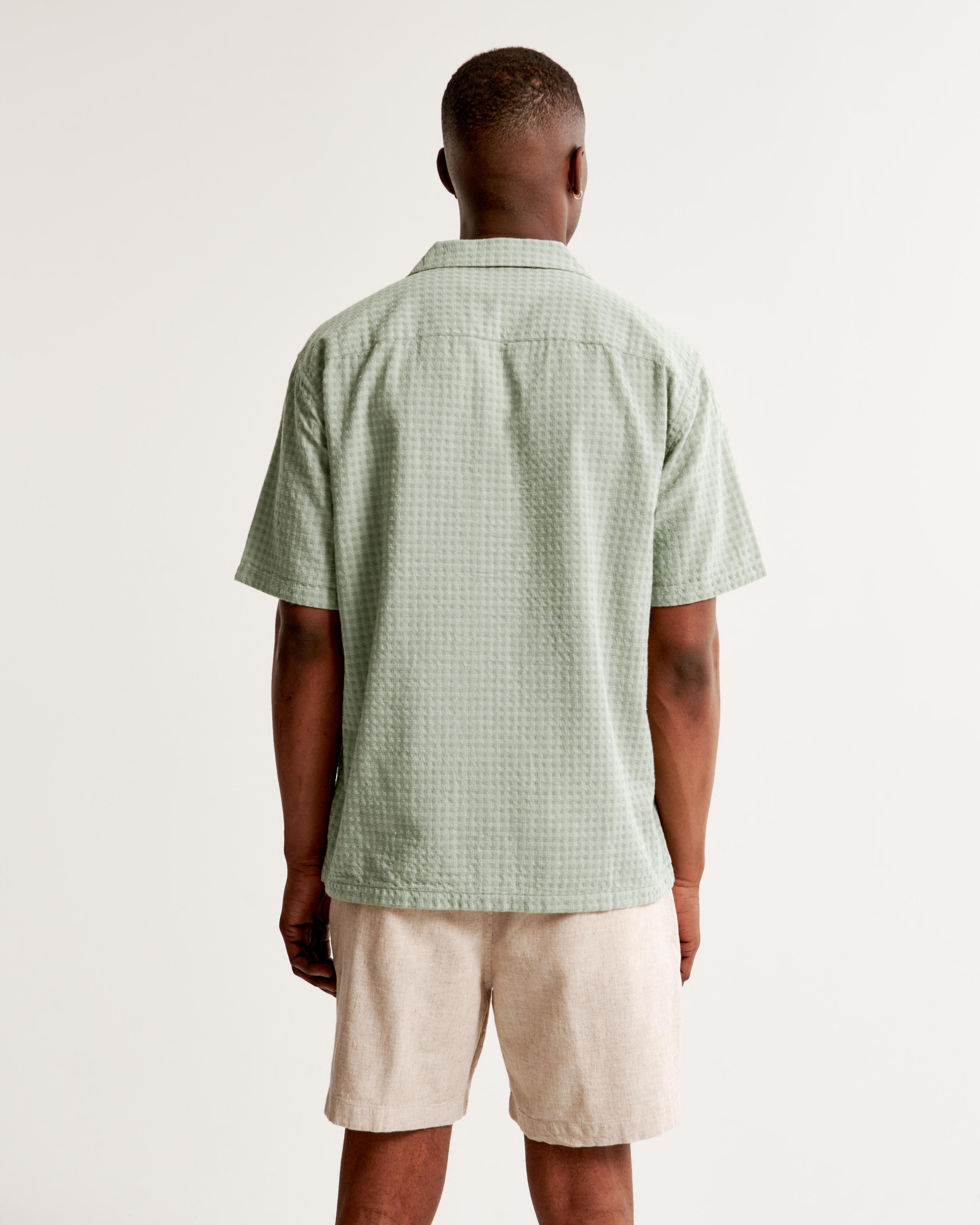 Camp Collar Waffle Button-Up Shirt Product Image