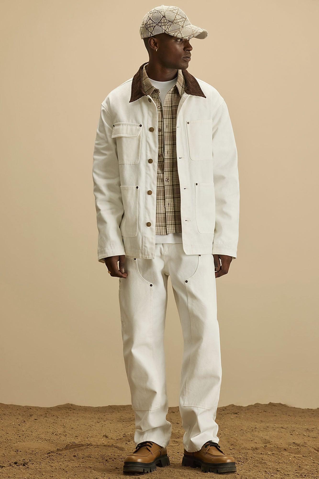 Alexander Utility Canvas Chore Jacket - White Product Image