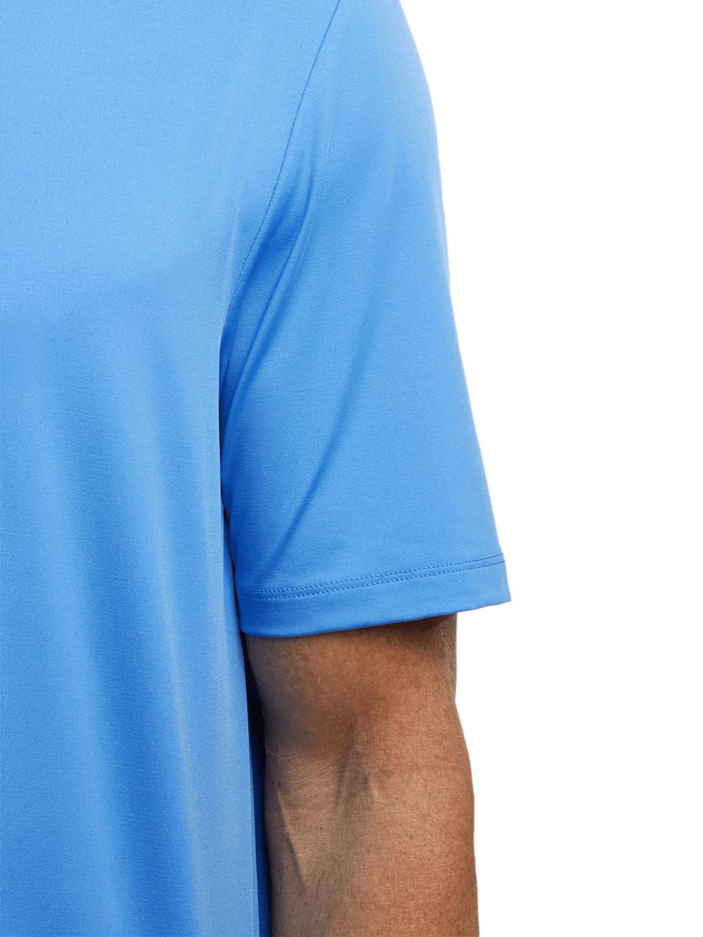 Performance Blend Three Button Polo - Blue Product Image