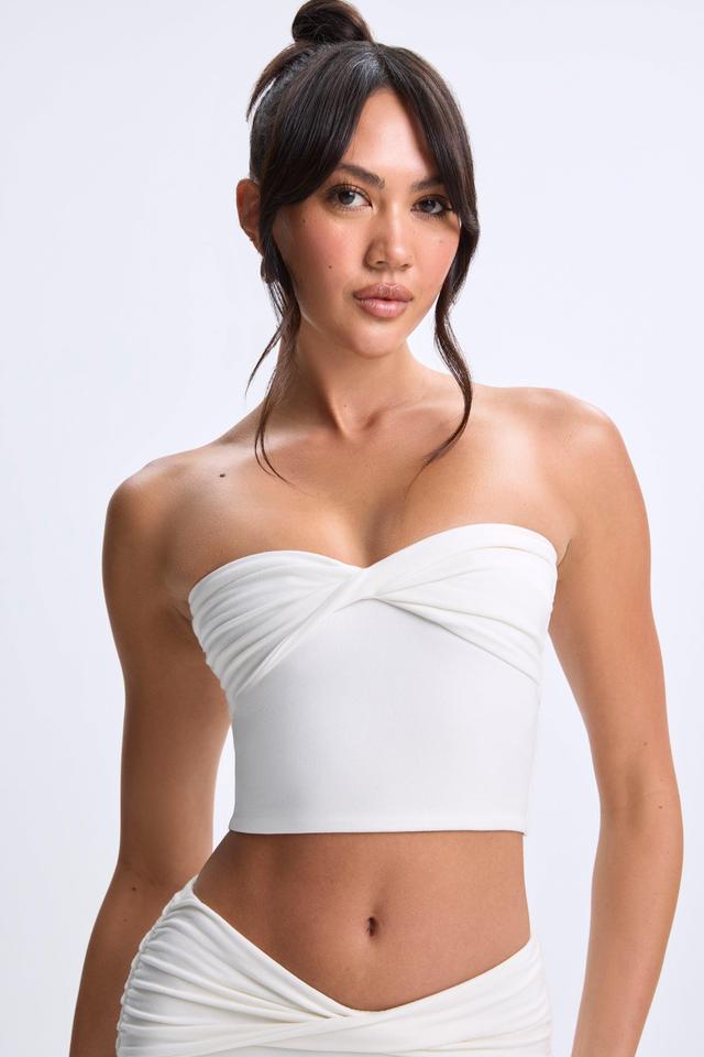 Twist-Front Bandeau Top in White Product Image