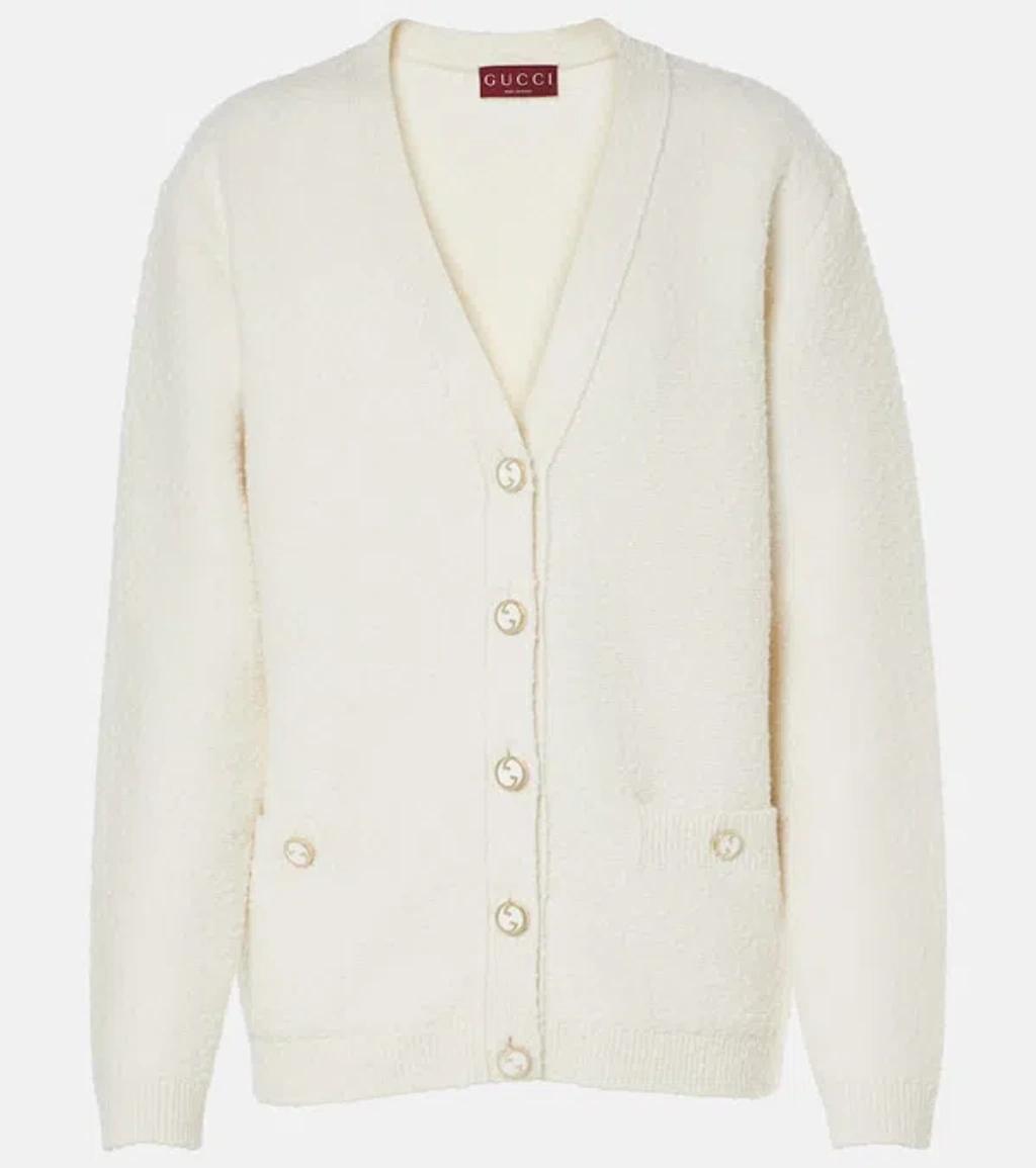 V-neck Buttoned Pocket Cardigan In White product image