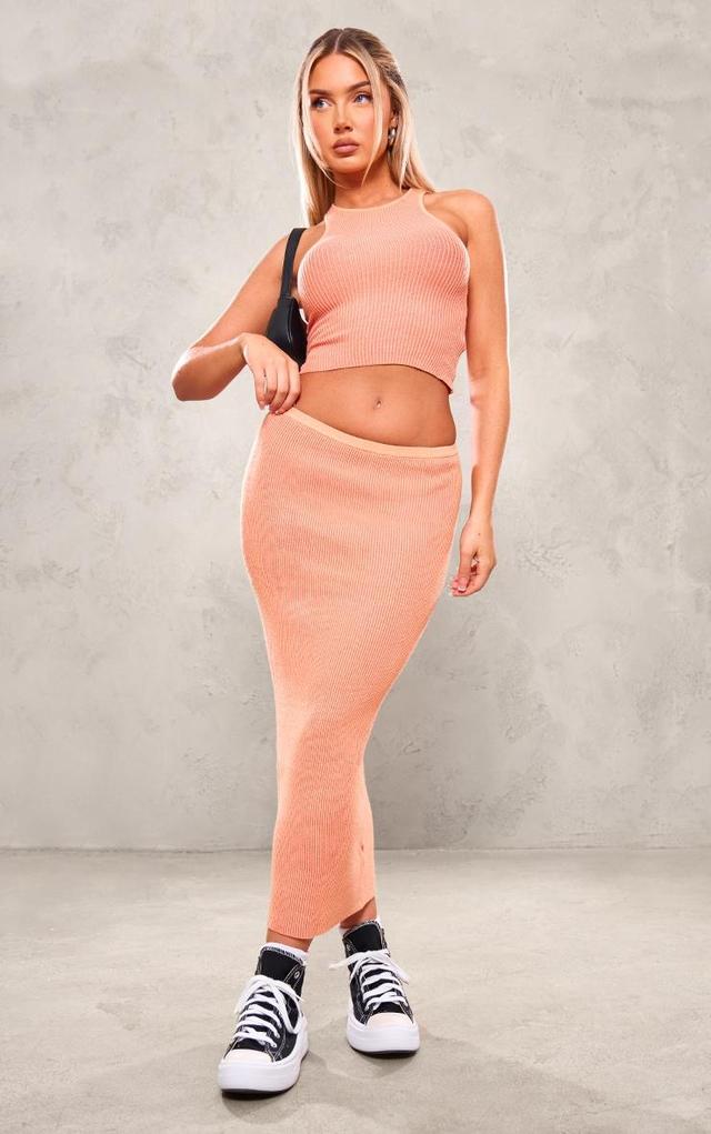  Orange Two Tone Maxi Skirt Product Image