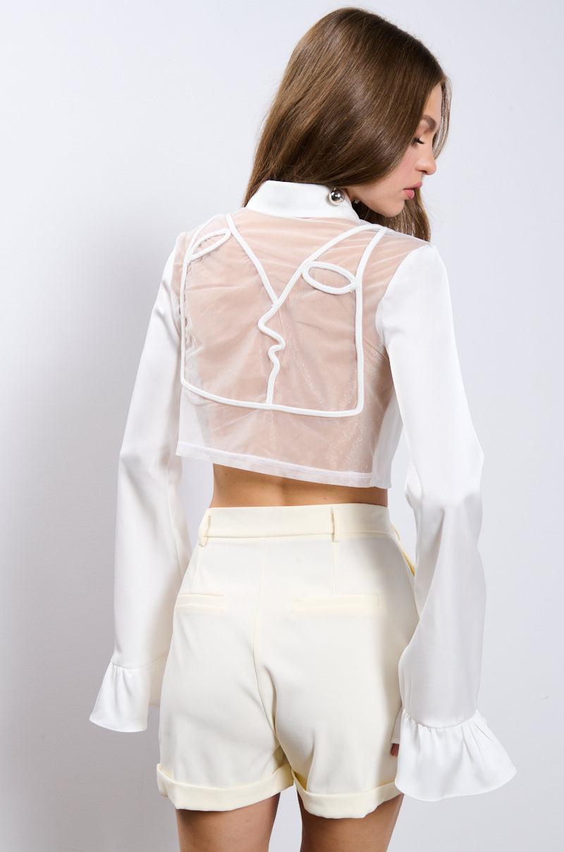 CANT LET YOU GO TIE FRONT BLOUSE Product Image