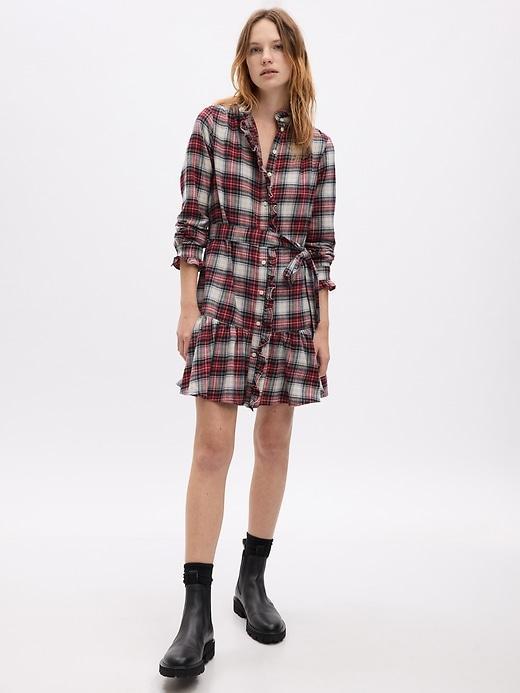 Plaid Tiered Mini Dress Product Image