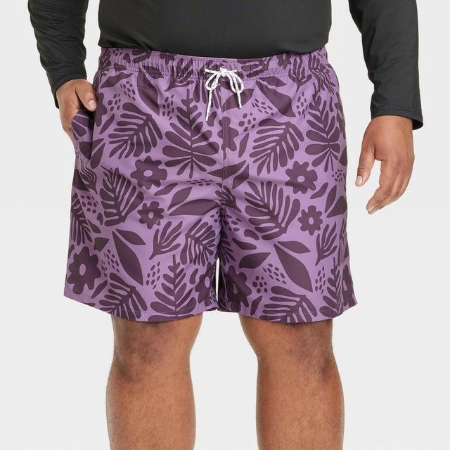 Mens Big & Tall 7 Floral Print Swim Shorts - Goodfellow & Co 4XL Product Image