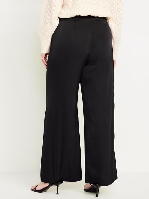 High-Waisted Satin Super Wide-Leg Pants Product Image