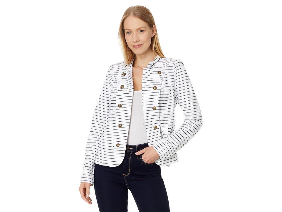 Tommy Hilfiger Stripe Band Jacket (Bright White/Sky Captain) Women's Vest Product Image