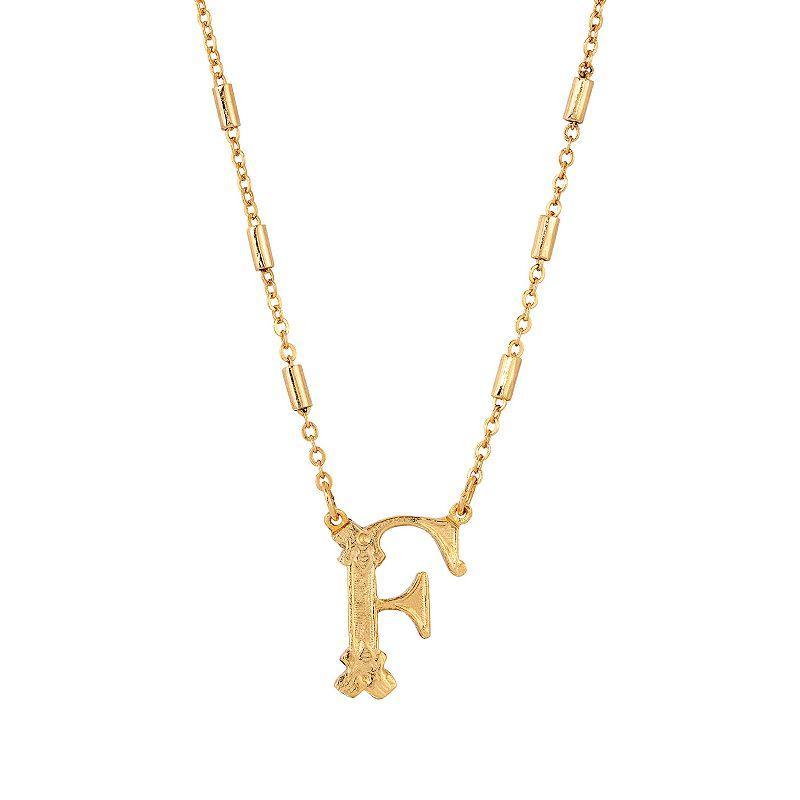 1928 Gold Tone Initial Necklace, Womens, Yellow J Product Image