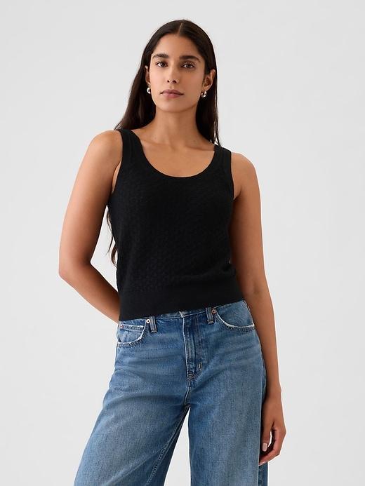 Cropped Pointelle Sweater Tank Product Image