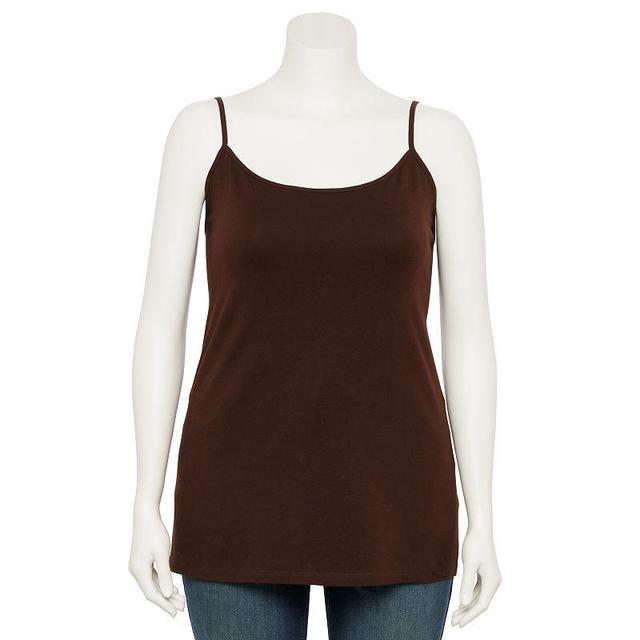 Plus Size Sonoma Goods For Life Spaghetti Strap Cami, Womens Rich Brown Product Image