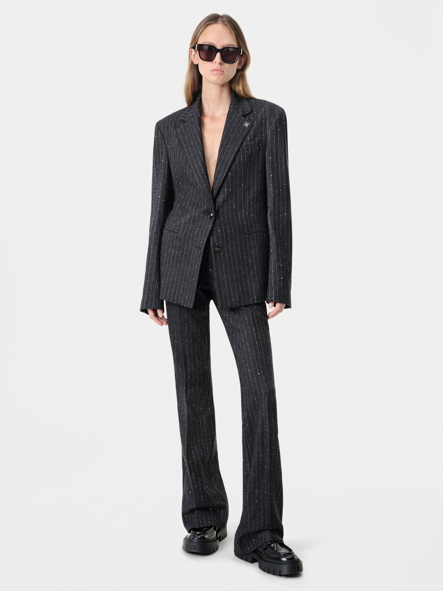 WOMEN - WOMEN'S SEQUIN PINSTRIPE KICK FLARE - Dark Grey Female Product Image