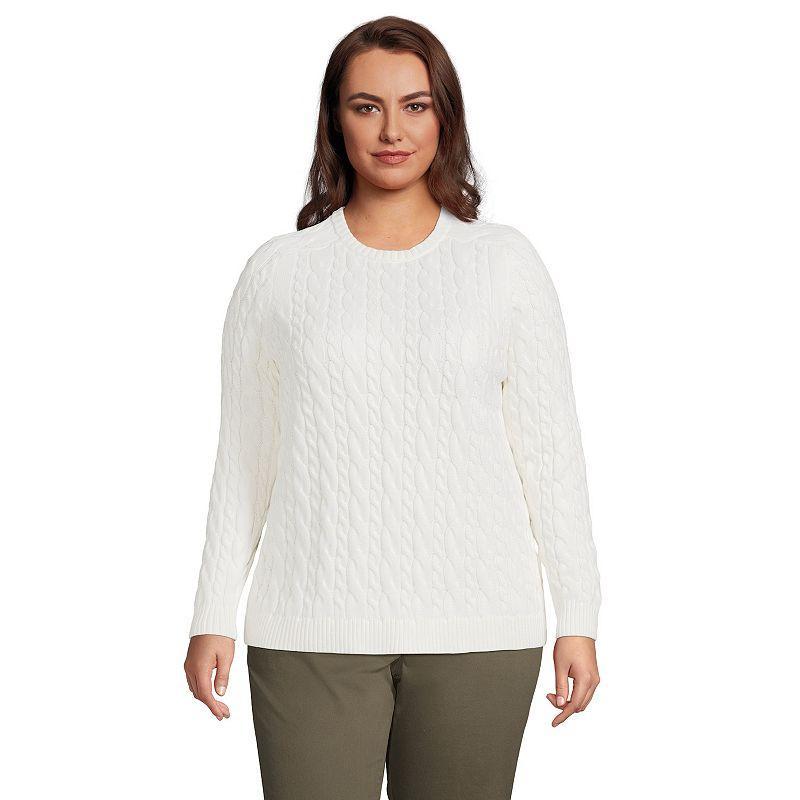 Plus Size Lands End Drifter Cable-Knit Sweater, Womens Product Image