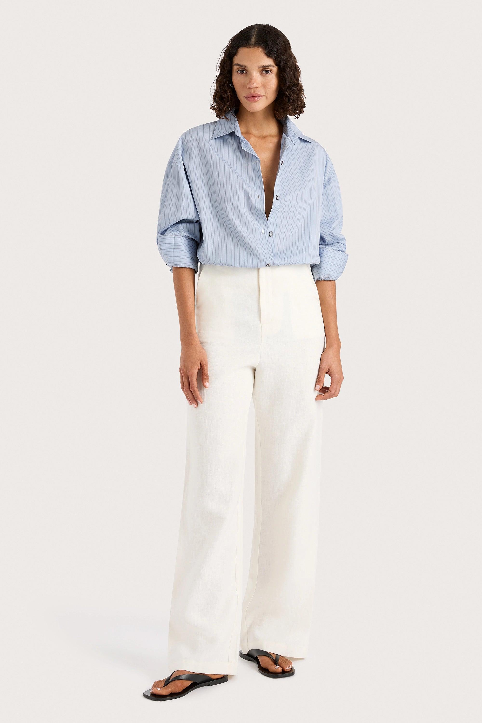 Freja Shirt Blue Pinstripe Product Image