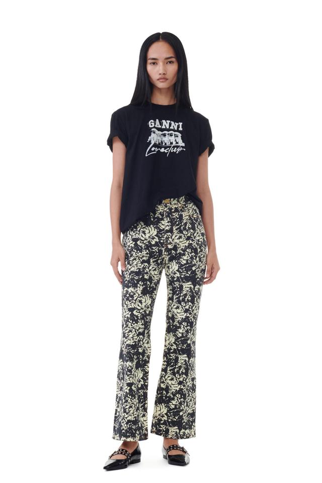 Floral Printed Betzy Cropped Jeans Product Image