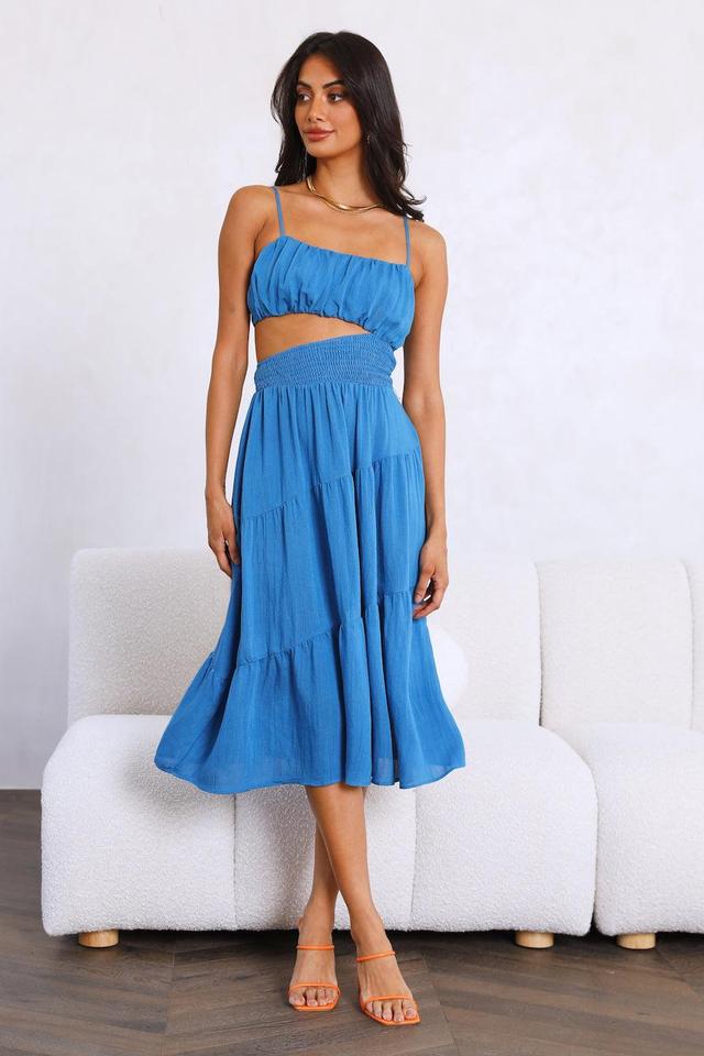 Get Lost In Your Eyes Midi Dress Blue Product Image