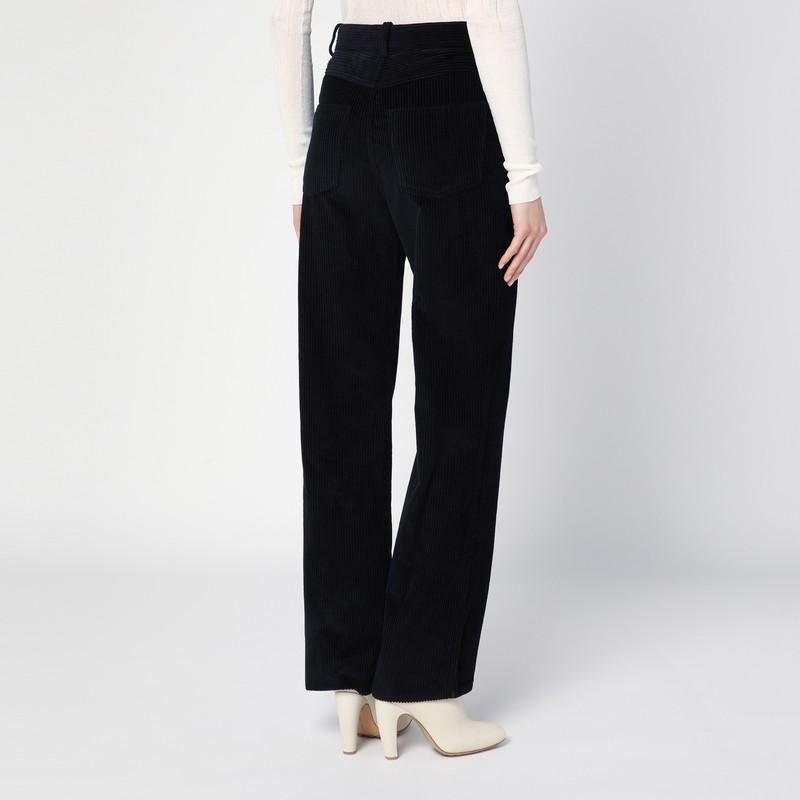 Corduroy Straight Leg Trousers In Blue Product Image