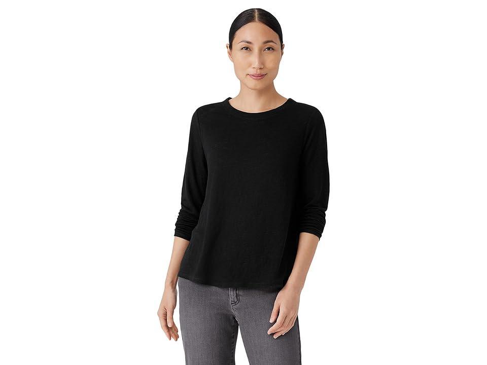 Eileen Fisher Crew Neck Long Sleeve Tee Women's Clothing Product Image