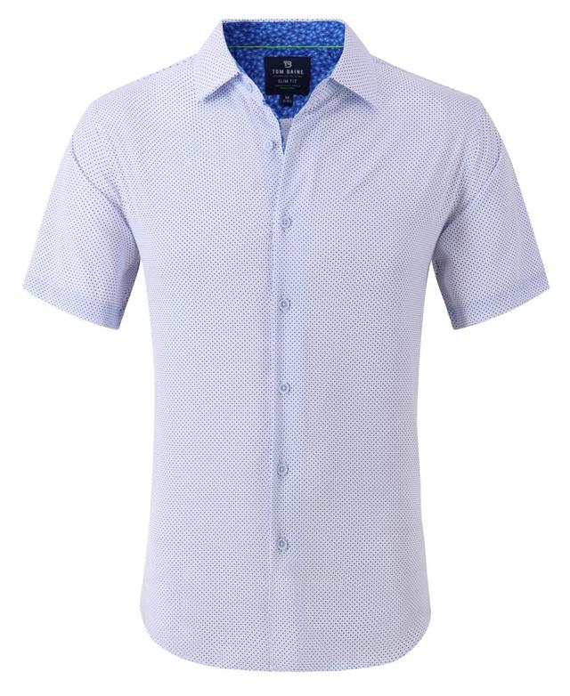 Tom Baine Mens Dotted Slim Fit Shirt - White Product Image