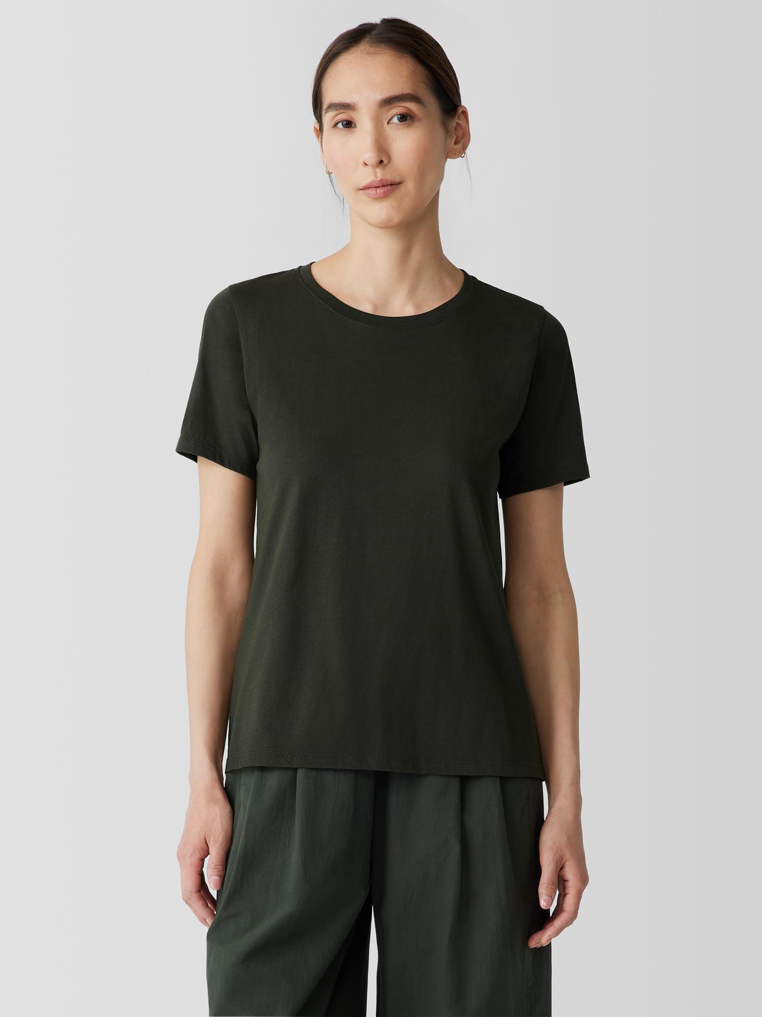 EILEEN FISHER Organic Pima Cotton Jersey Round Neck Teefemale Product Image