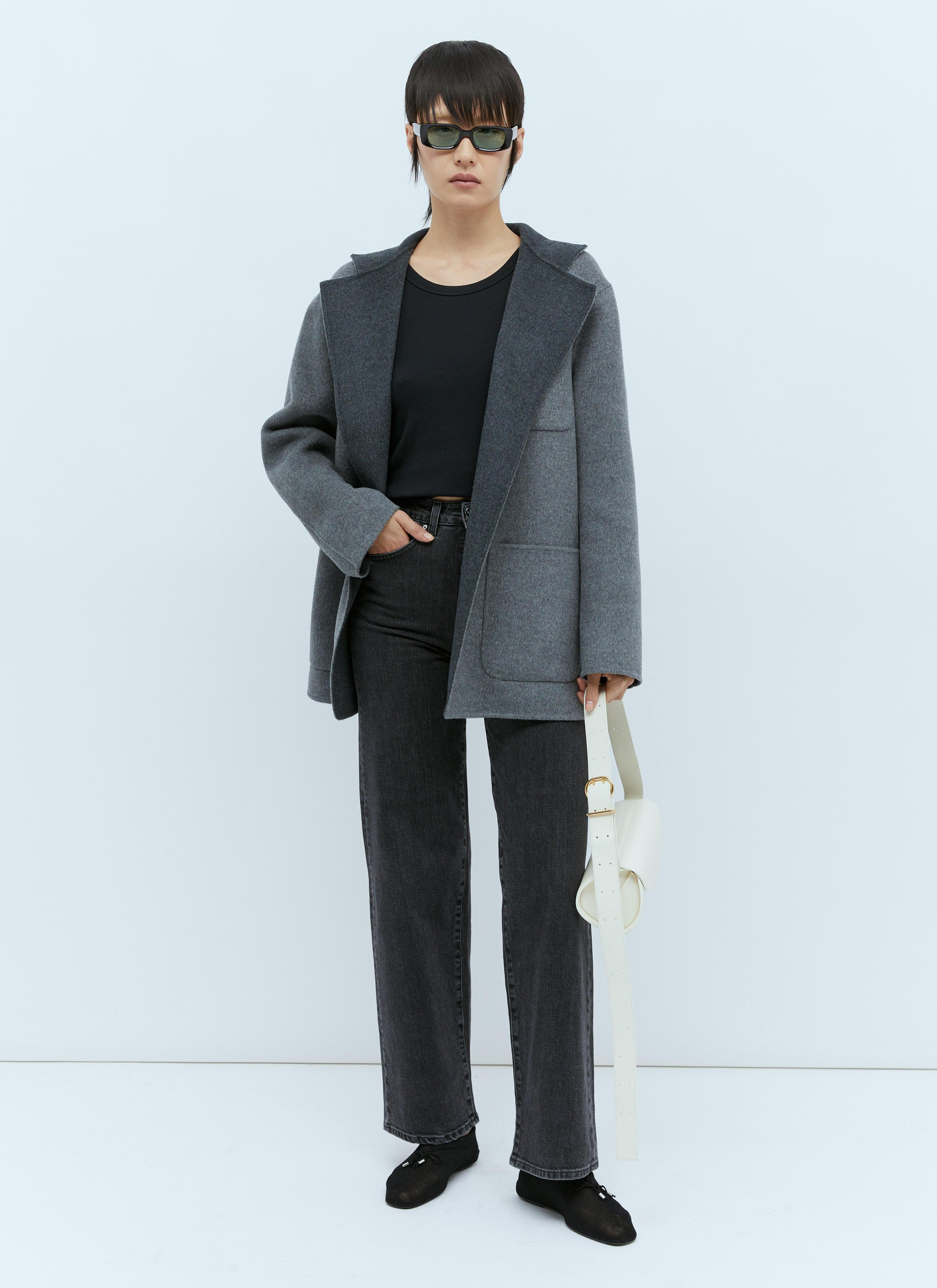 Toteme Women Patch Pocket Doublé Wool Jacket In Gray Product Image