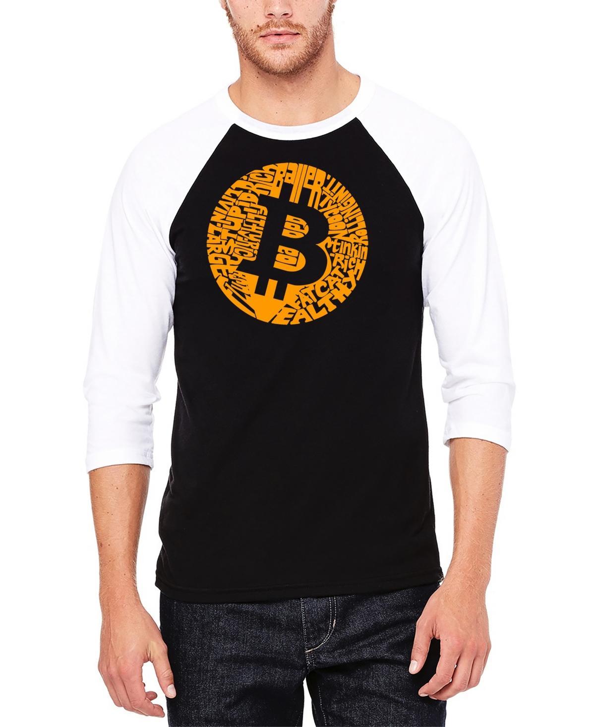 La Pop Art Mens Bitcoin Raglan Word Art T-shirt Product Image