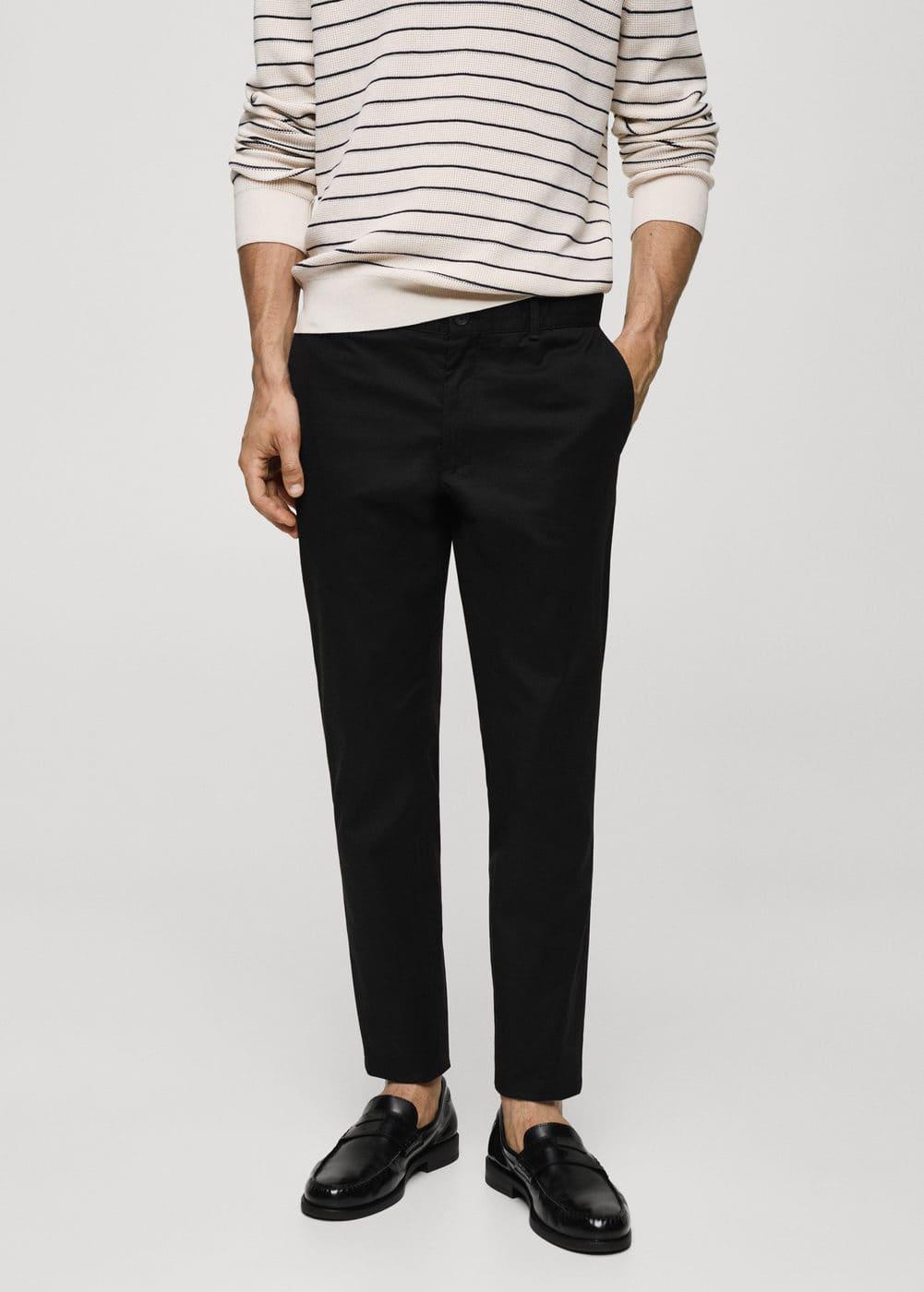 MANGO MAN - Slim fit serge chino trousers blackMen Product Image