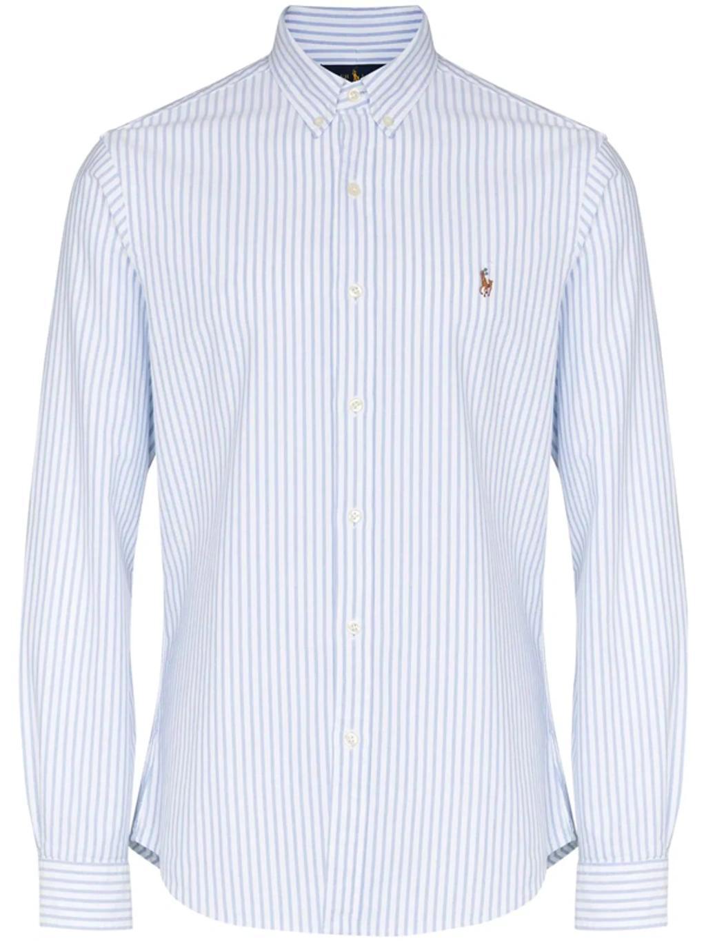 Polo Pony Striped Oxford Shirt In Blue Product Image