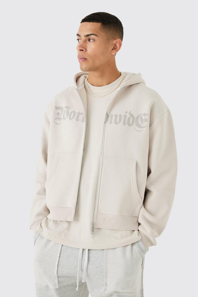 Oversized Boxy Worldwide Zip Through Hoodie | boohooMAN USA Product Image