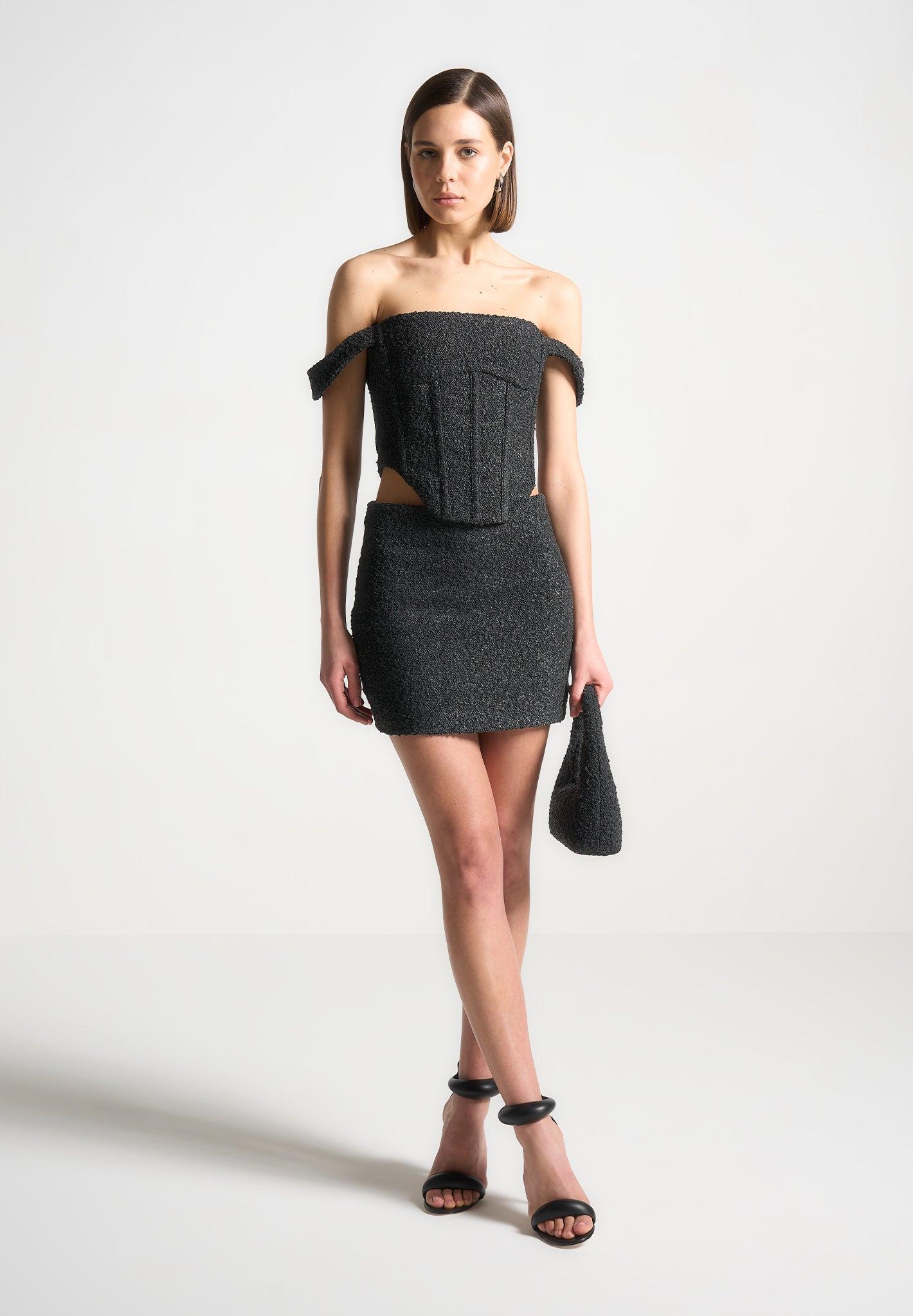 Boucle Mini Skirt - Black Female Product Image