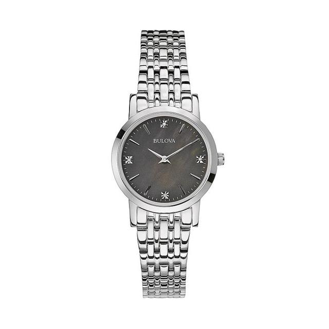 Bulova Womens Diamond Accent Stainless Steel Watch, Silver Tone Product Image