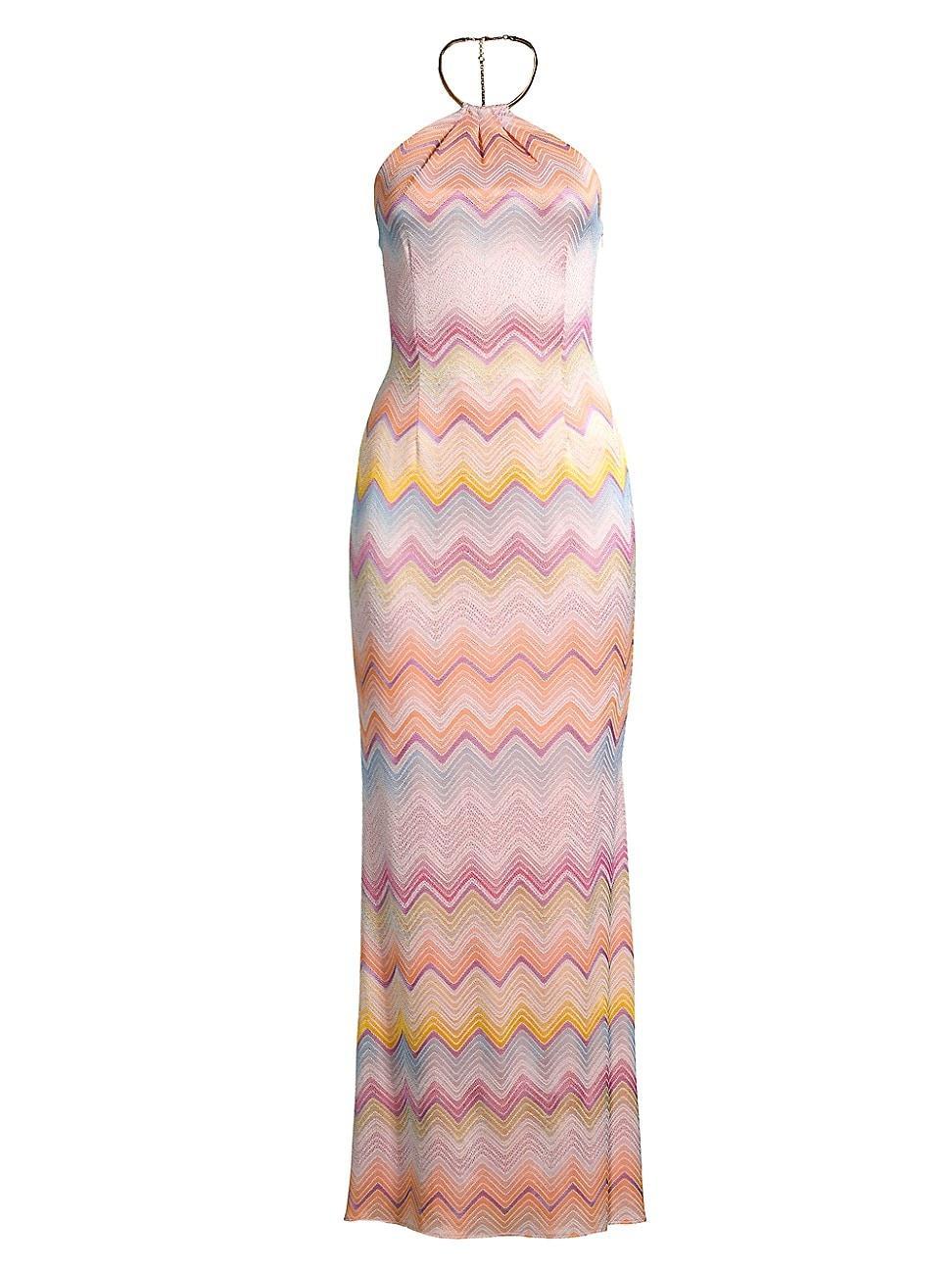 Womens Striped Jacquard Maxi Dress Product Image