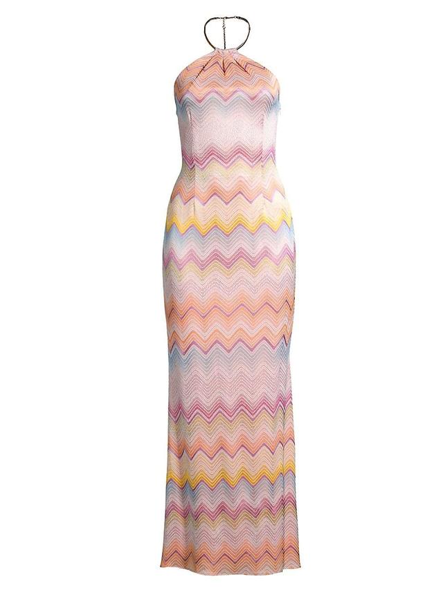 Womens Striped Jacquard Maxi Dress Product Image