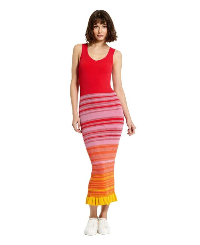 Womens Stripe Body-Con Midi-Dress Product Image