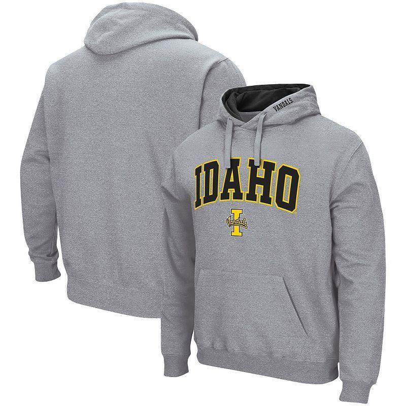 Mens Colosseum Heathered Gray Idaho Vandals Arch and Logo Pullover Hoodie Grey Product Image