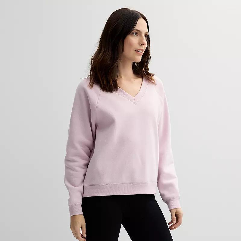 Womens Sonoma Goods For Life V-Neck Sweatshirt Product Image