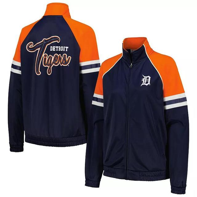 Womens G-III 4Her by Carl Banks Detroit Tigers First Place Raglan Full-Zip Track Jacket Blue Product Image