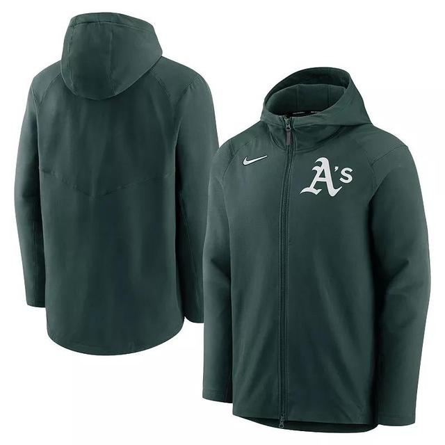 Mens Nike Green Oakland Athletics Authentic Collection Performance Raglan Full-Zip Hoodie Product Image