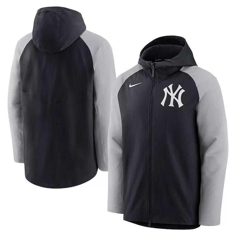 Mens Nike /Gray Detroit Tigers Authentic Collection Performance Raglan Full-Zip Hoodie Blue Product Image