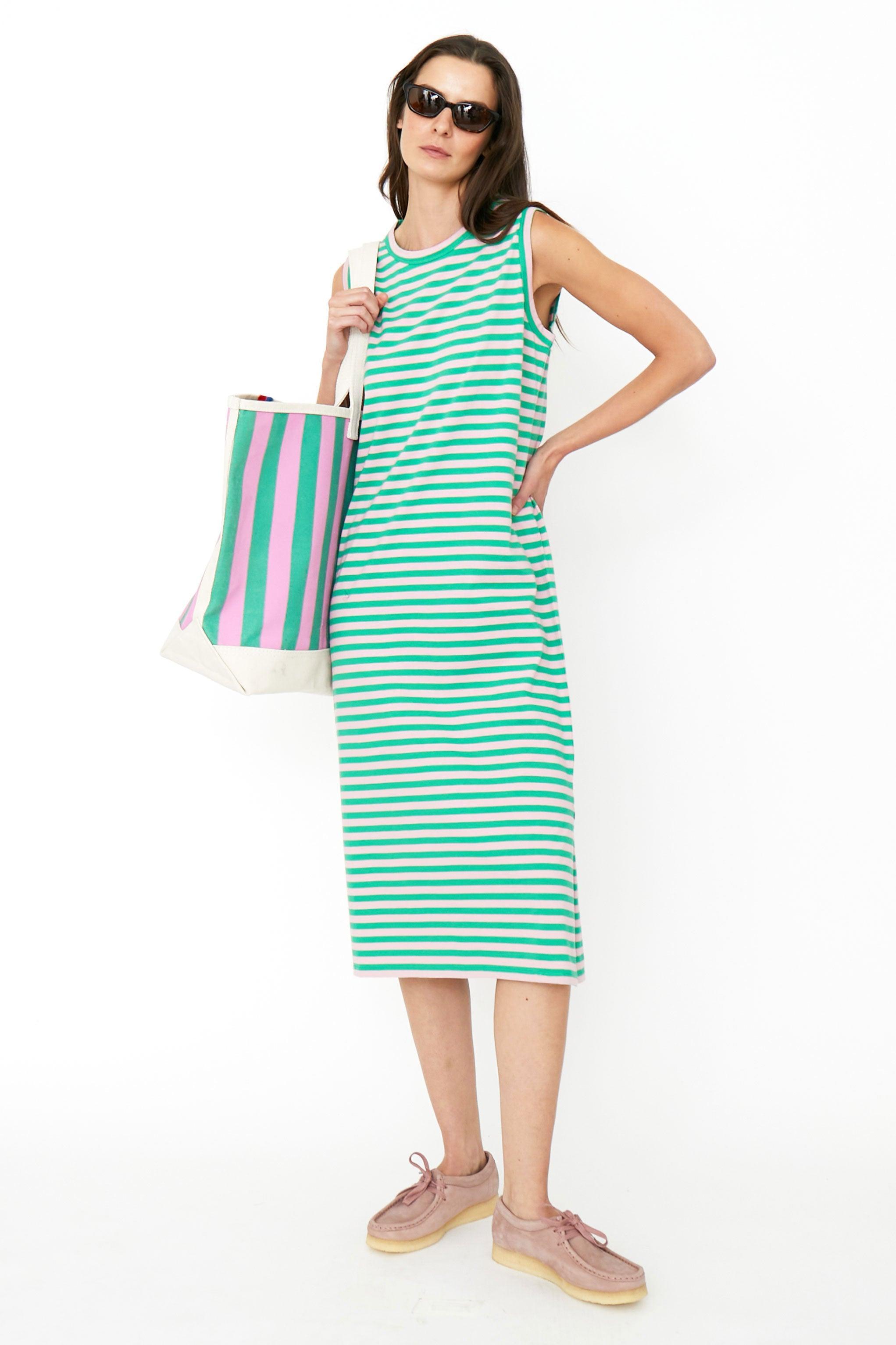 The Tank Dress - Green/Blush Female product image