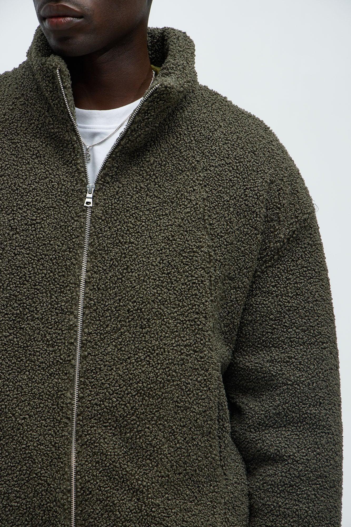 Sun's Up Sherpa Jacket - Olive Product Image