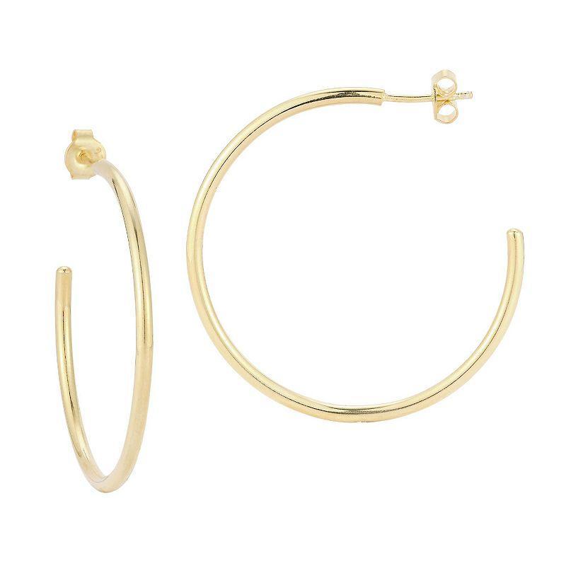 Sunkissed Sterling 14k Gold Over Silver Thick Hoop Earrings, Womens, Silver Tone Product Image