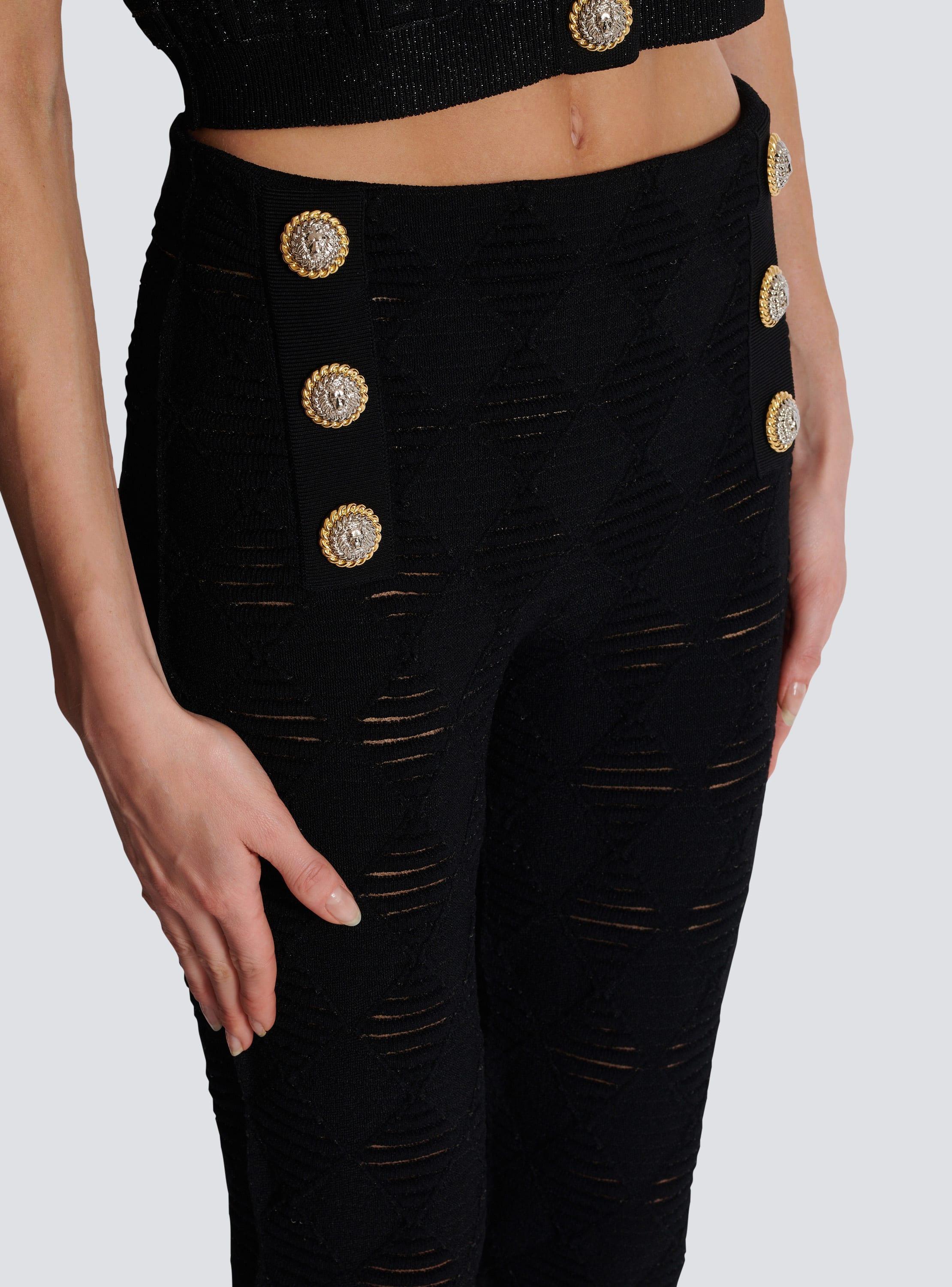 Diamond knit leggings with 6 buttons Product Image