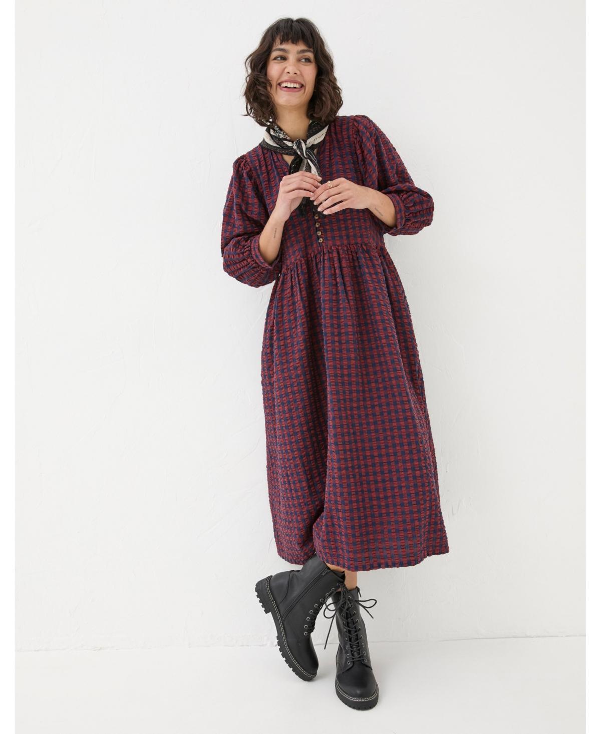 FatFace Womens Ceil Gingham Midi Dress Product Image