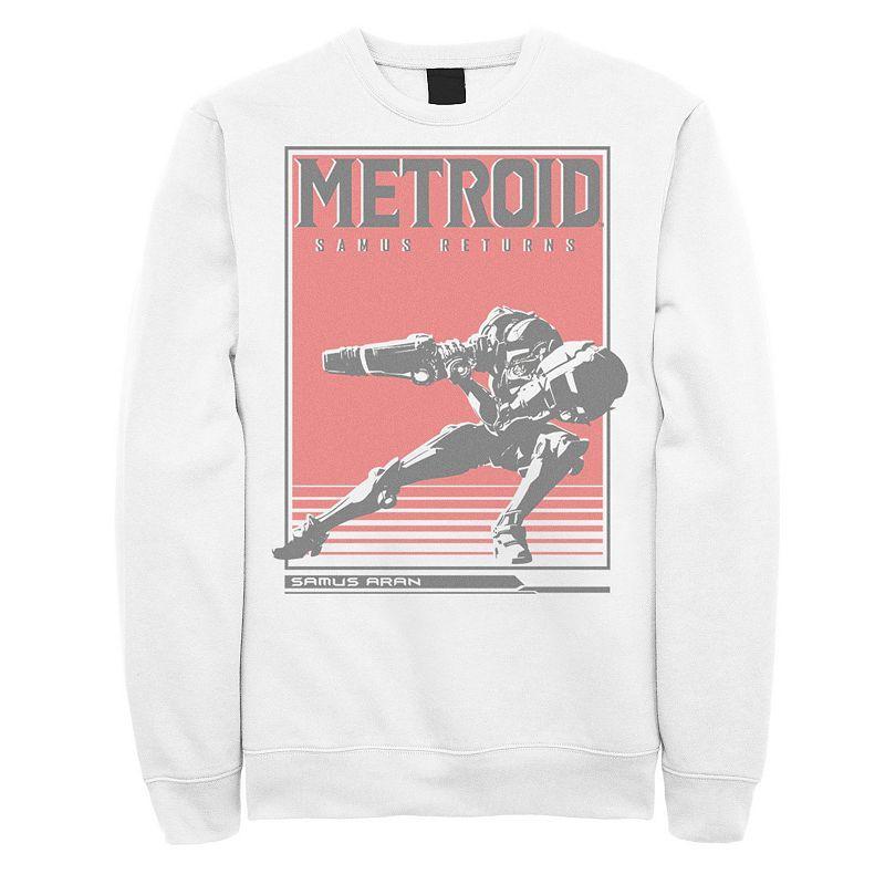 Mens Nintendo Metroid Samus Returns Side Pose Graphic Fleece Pullover Product Image