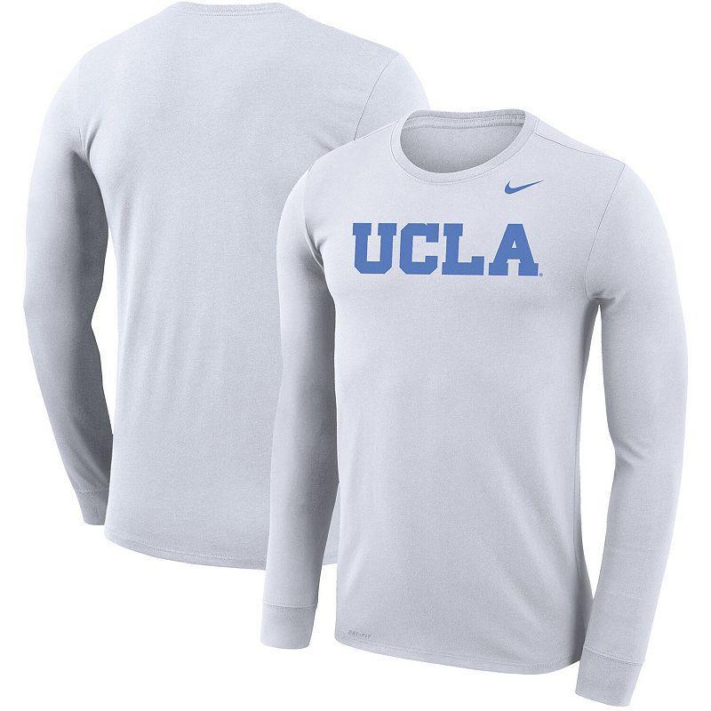 Mens Nike White Ucla Bruins School Wordmark Logo Performance Legend Long Sleeve T-shirt Product Image