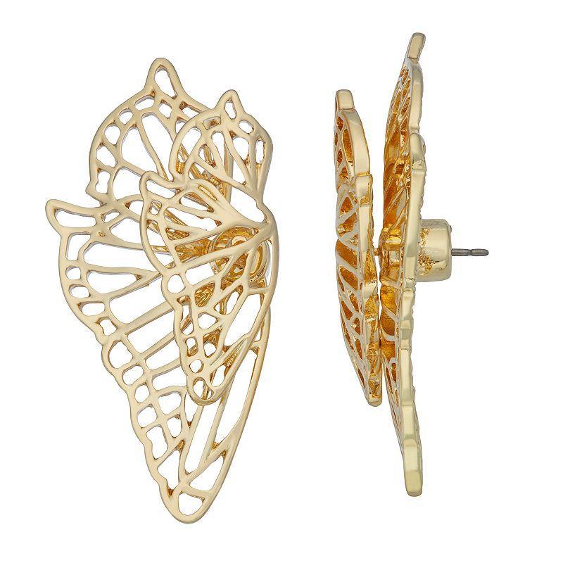 Simply Vera Vera Wang Butterfly Drop Earrings, Womens, Gold Tone Product Image