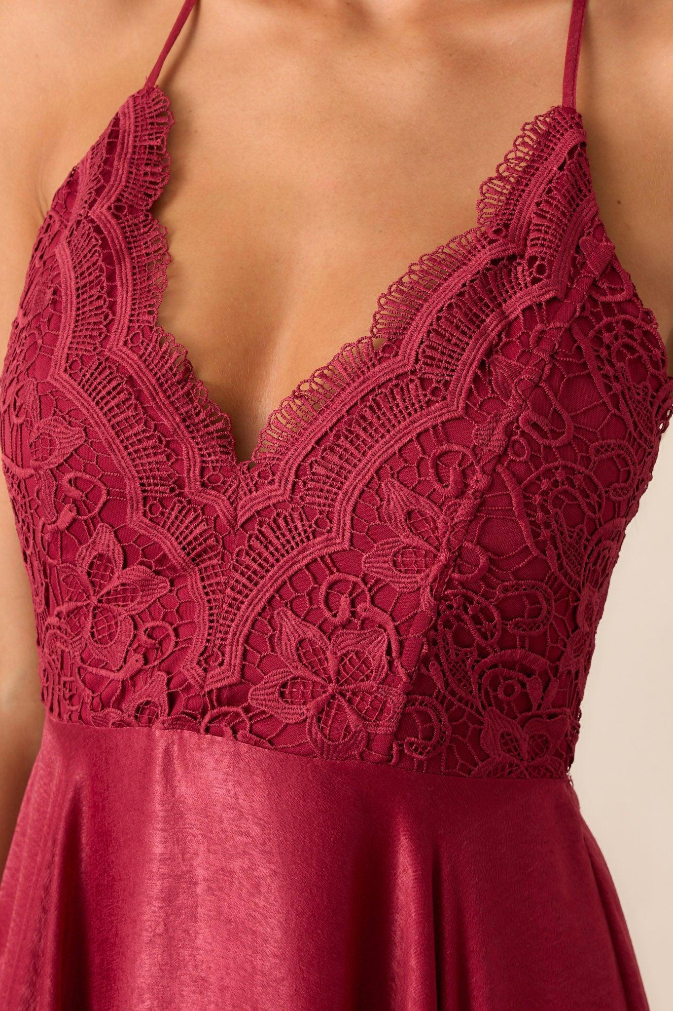 Presence Of Love Cranberry Maxi Dress Product Image