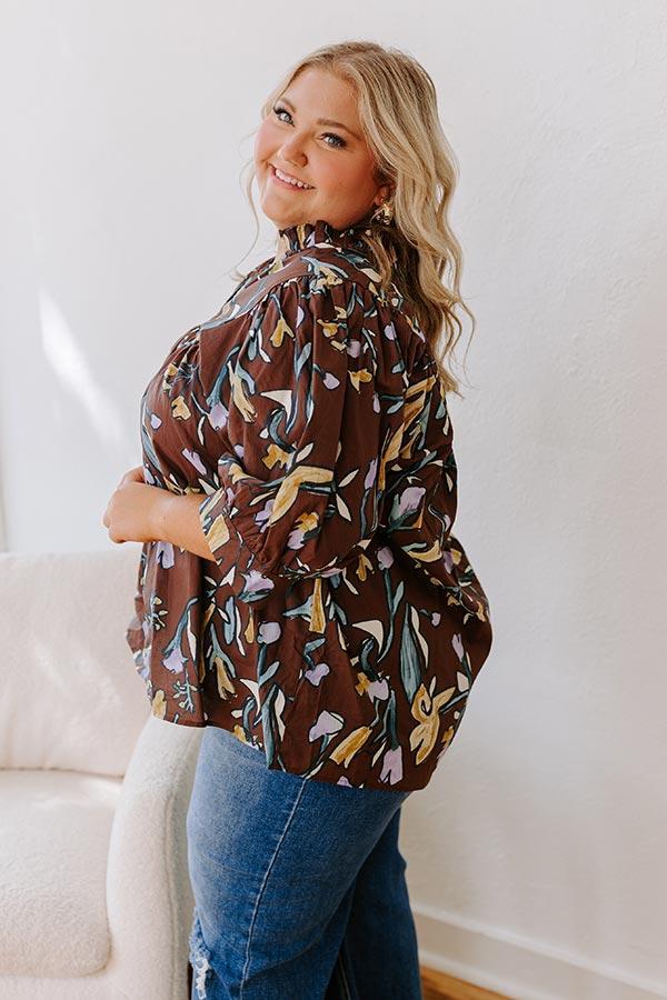 Shaken Espresso Floral Shift Top Curves Product Image