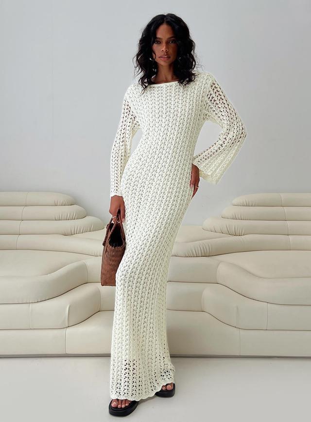 Westy Knit Maxi Dress Cream Product Image